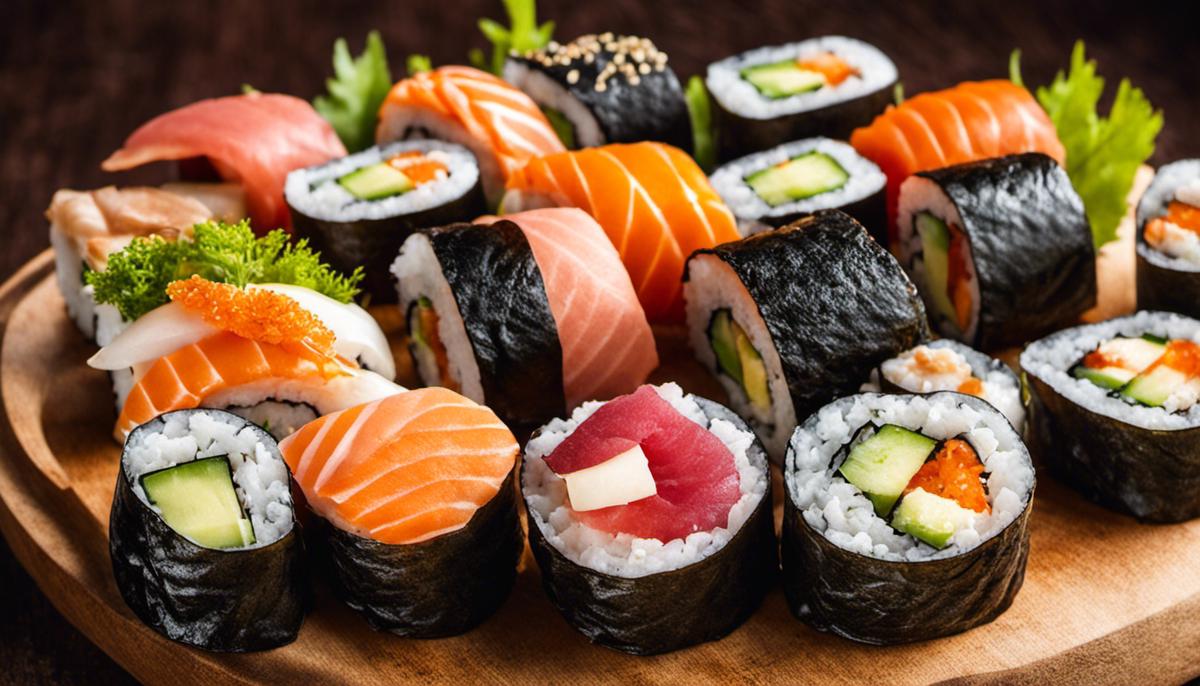 Image of various sushi rolls, showcasing the different trends discussed in the text